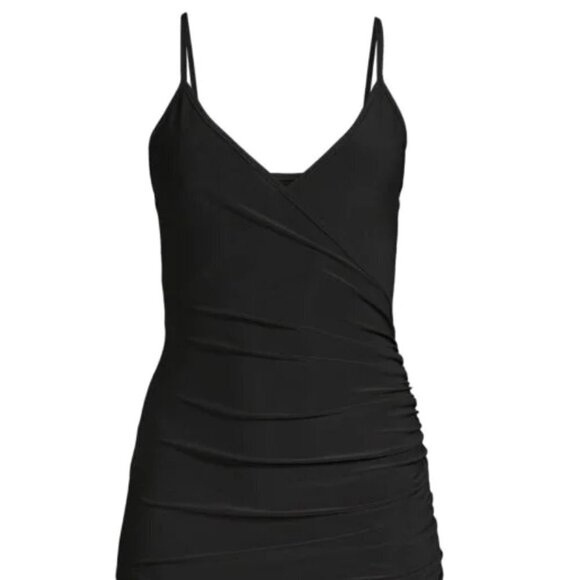 Bebe Black Asymmetric Ruched Mini Dress - Picture 3 of 3